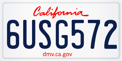 CA license plate 6USG572