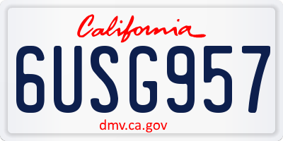 CA license plate 6USG957