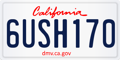 CA license plate 6USH170