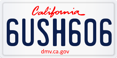 CA license plate 6USH606