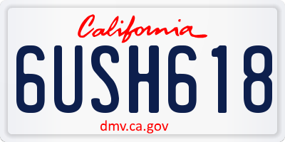 CA license plate 6USH618
