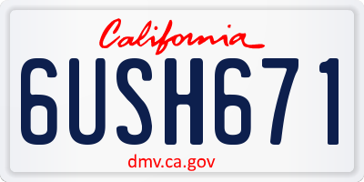 CA license plate 6USH671
