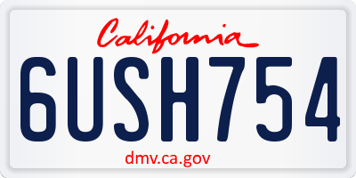 CA license plate 6USH754