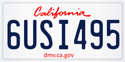 CA license plate 6USI495