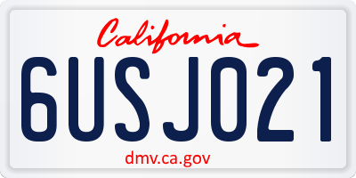 CA license plate 6USJ021