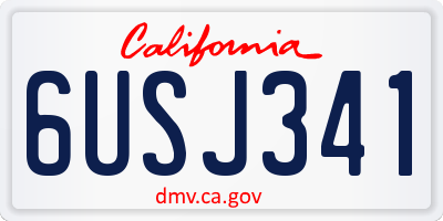 CA license plate 6USJ341