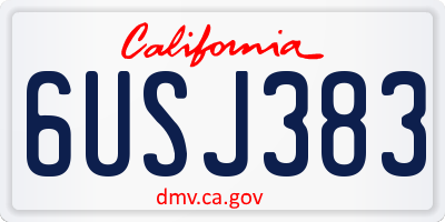 CA license plate 6USJ383