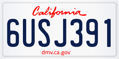 CA license plate 6USJ391