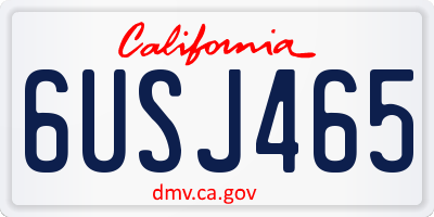 CA license plate 6USJ465