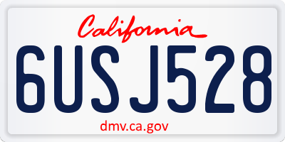 CA license plate 6USJ528