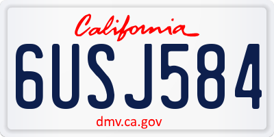 CA license plate 6USJ584