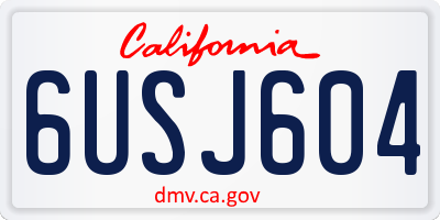 CA license plate 6USJ604