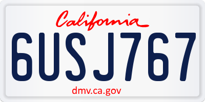 CA license plate 6USJ767
