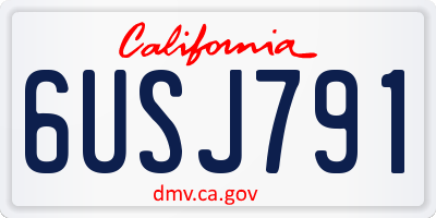 CA license plate 6USJ791