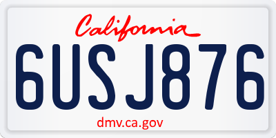 CA license plate 6USJ876