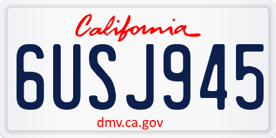 CA license plate 6USJ945