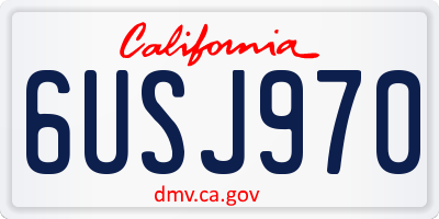 CA license plate 6USJ970