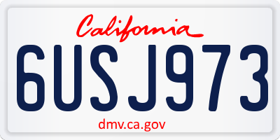 CA license plate 6USJ973