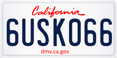 CA license plate 6USK066