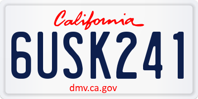 CA license plate 6USK241