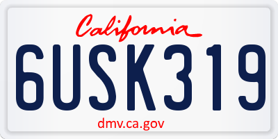 CA license plate 6USK319