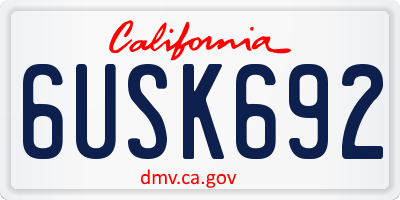 CA license plate 6USK692