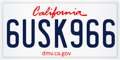 CA license plate 6USK966