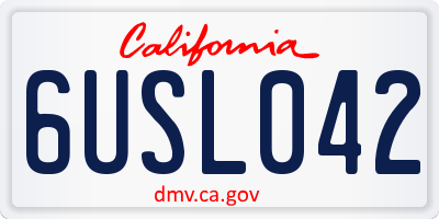 CA license plate 6USL042