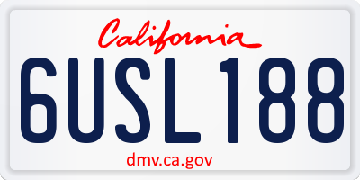CA license plate 6USL188
