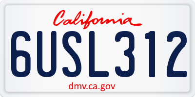 CA license plate 6USL312