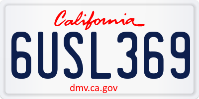 CA license plate 6USL369