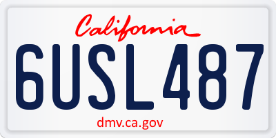 CA license plate 6USL487