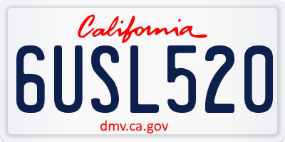 CA license plate 6USL520