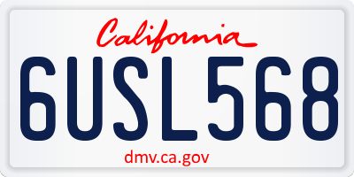CA license plate 6USL568
