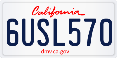 CA license plate 6USL570