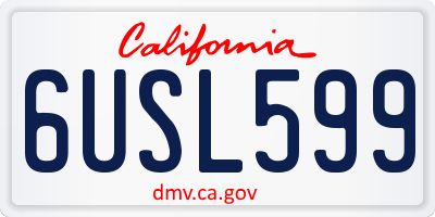 CA license plate 6USL599