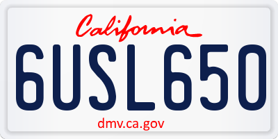 CA license plate 6USL650