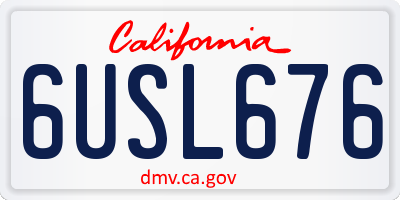 CA license plate 6USL676
