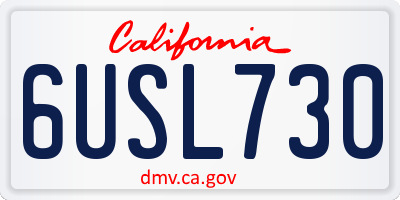 CA license plate 6USL730