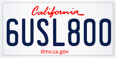 CA license plate 6USL800