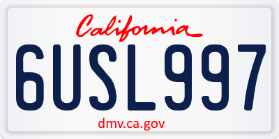 CA license plate 6USL997