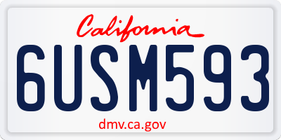 CA license plate 6USM593