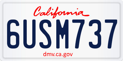 CA license plate 6USM737