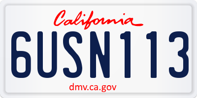 CA license plate 6USN113