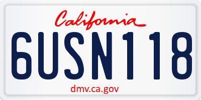 CA license plate 6USN118