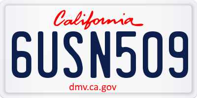 CA license plate 6USN509