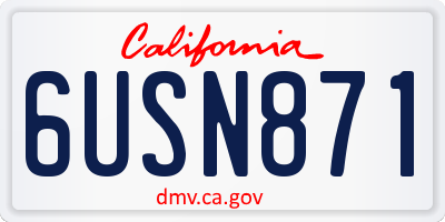 CA license plate 6USN871