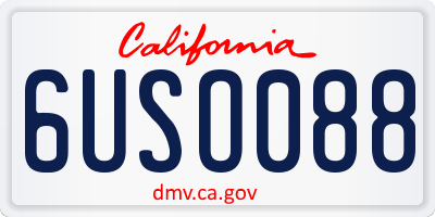 CA license plate 6USO088