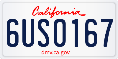 CA license plate 6USO167