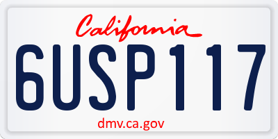 CA license plate 6USP117
